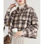 ブラウス シャツ je crois soi ドットボタンチェックネルシャツ レディース