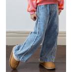パンツ 「あったか」サイドフリンジバギーデニムパンツ キッズ 子供服 女の子