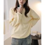 スウェット クルーネック裏起毛カットソー レディース