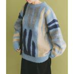 ニット セーター シャギーモチーフビッグニット レディース