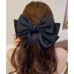 ヘアクリップ サテン シフォン ビッグ リボン バレッタ