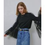 ブラウス シャツ ティアードスリーブチュールブラウス レディース