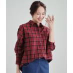 ブラウス シャツ 「洗える」ネル起毛チェックシャツ レディース