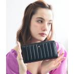 ショッピング長財布 レディース 財布 「MERCURYDUO/マーキュリーデュオ」ストライプキルティング　ラウンド長財布 レディース