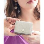 ショッピングミニ財布 財布 「MERCURYDUO/マーキュリーデュオ」メタリッククラック調型押し　三つ折りミニ財布 レディース