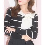 ショッピングカフス ニット セーター 「ZOZO限定」パールカフス×サイドリボンネックニットトップス レディース