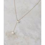 ネックレス 「長さ調節可能」フェイクパールスライドネックレス レディース