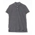 「Abercrombie&Fitch」 ワンポイント半袖ポロシャツ S グレー メンズ