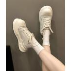 スニーカー ボリューム ラウンドトゥ 厚底 レースアップ スニーカー レディース