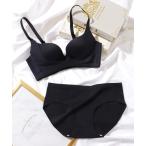 ブラジャー ショーツセット 「2点セット」ソリッドカー フロント クロス ブラ＆ショーツ
