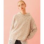 tシャツ CHERRY PATTERN WAFFLE HOODIE TOP レディース
