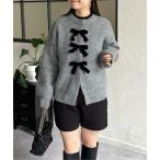 カーディガン 前後2wayリボンカーディガン レディース