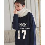 ワンピース カレッジロゴもっちりニットワンピース