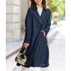 トレンチコート コート 花柄カットジャカードトレンチコート レディース