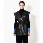 ベスト ジレ 「ELOOPS」ヴィーガンレザーベスト レディース メンズ