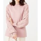 ニット セーター 袖起毛レースニットプルオーバー レディース