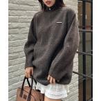 ワンピース ハーフジップラメミニニットワンピース