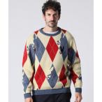 ショッピングアーガイル セーター ニット ラムズウール アーガイル ニット メンズ