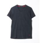 「BURBERRY」 刺繍半袖Tシャツ L ネイビー メンズ