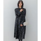 ワンピース 「洗える」モノクロトーンプリント ワンピース