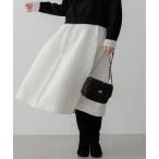 ショッピングミモレ丈 スカート 「洗える」エクラジャカード コクーン スカート