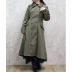 ステンカラーコート コート バッスル風ロングコート レディース