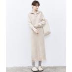 ワンピース 「tageechita」フリンジアクセント ツイードライクニットシャツワンピース