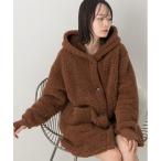 パジャマ ルームウェア 着る毛布 ミドル丈フード付きルームウエア レディース