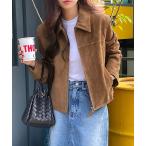 ブルゾン アウター スウェード風ジップアップジャケット レディース