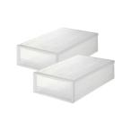 ショッピング衣装 収納 「２個セット」ポリプロピレン　衣装ケース　　小　約幅４０×奥行６５×高さ１８ｃｍ