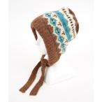 ショッピングＺＡＫＫＡ ニット帽 ニットキャップ an meets zakka 民族柄ニットフーディー帽子 レディース メンズ