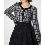 ショッピングカーデ カーディガン 2WAYチェックニットカーデ レディース