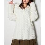 ワンピース ケーブルルーズニットワンピース