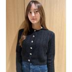 カーディガン ケーブルレースデザインカーディガン レディース