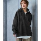 パーカー 「裏起毛」ゆったりサイズハーフジッププルオーバー 「Soiunique」 レディース