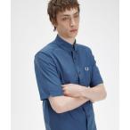 「FRED PERRY」 半袖シャツ M ブルー メンズ