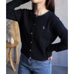 カーディガン ap retro別注「U.S. POLO ASSN./ユーエスポロアッスン」ケーブルニットカーディガン レディース