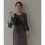 ショッピングドレス ドレス バルーンスリーブベロアドレス