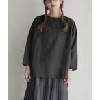 tシャツ 刺繍コットンリネン プルオーバー レディース