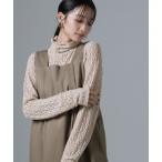 tシャツ 起毛レースタートルプルオーバー レディース