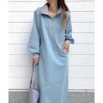 ショッピングワンピ ワンピース ハーフZIPスウェットワンピ