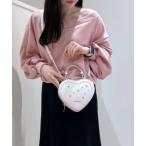 ショッピングサマンサ ショルダーバッグ バッグ グラデーションビジューハート型ショルダーバッグ レディース