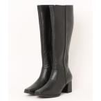 ショッピングロングブーツ ブーツ スクエアトゥロングブーツ　1027-WK レディース