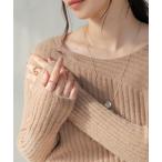 ニット セーター 畔切り替えニット レディース