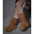 ブーツ WEGO/レースアップパテッドブーツ レディース