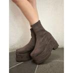 ブーツ プラットフォームスウェードブーツ レディース