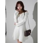 ショッピングオフショルダー ワンピース オフショルダーフリルニットミニワンピース