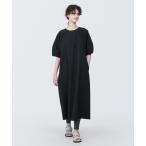 「無印良品」 半袖ワンピース L ブラック レディース