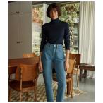 ショッピングモロッコ tシャツ ２ｘ２リブ編み長袖タートルネック レディース