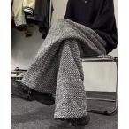 パンツ 「 BARELY BLUE / ベアリーブルー 」 ツイード ワイド ストレート パンツ メンズ